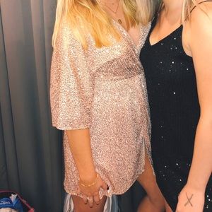 Gold sequin dress